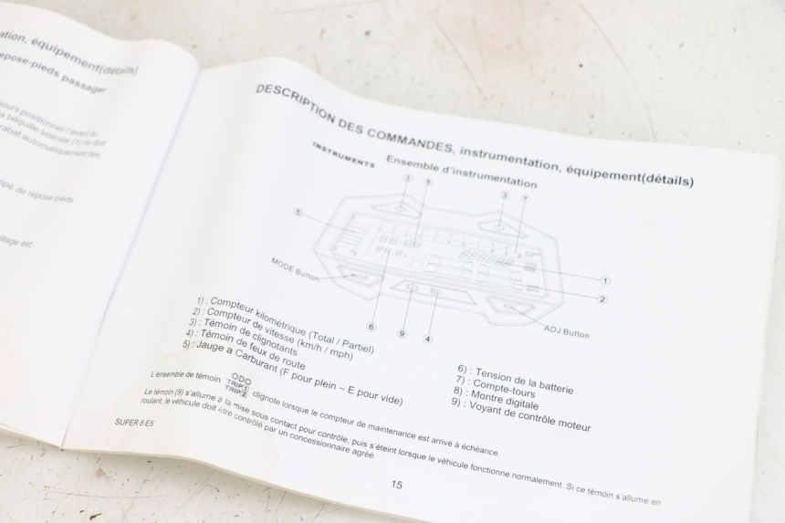 photo de BENUTZERHANDBUCH KYMCO SUPER 8 4T 50 (2021 - 2024)